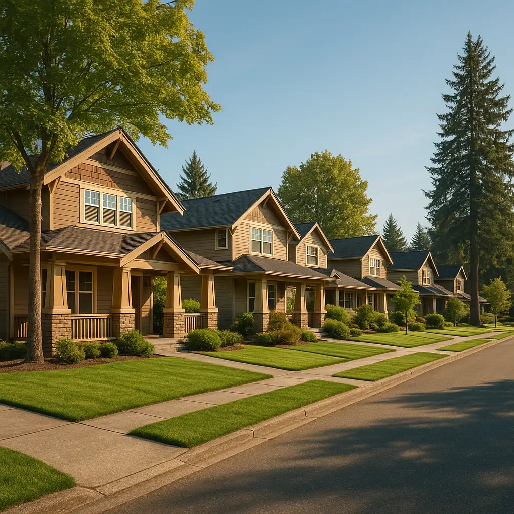 We buy houses in Puyallup WA - residential neighborhood street in Pierce County