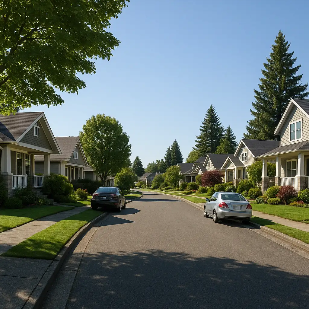 We buy houses in Renton WA - residential neighborhood street in King County