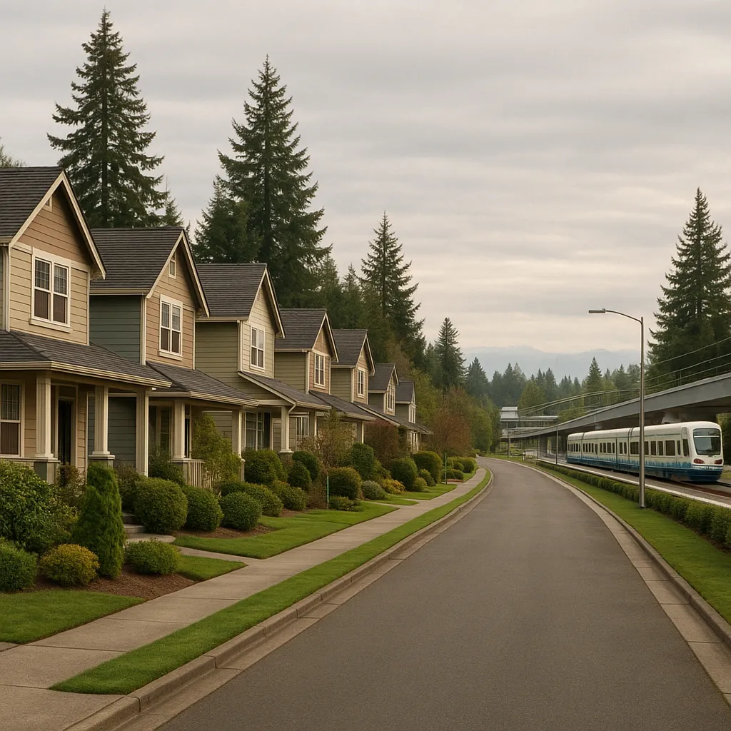 Shoreline neighborhood with light rail expansion - King County residential area