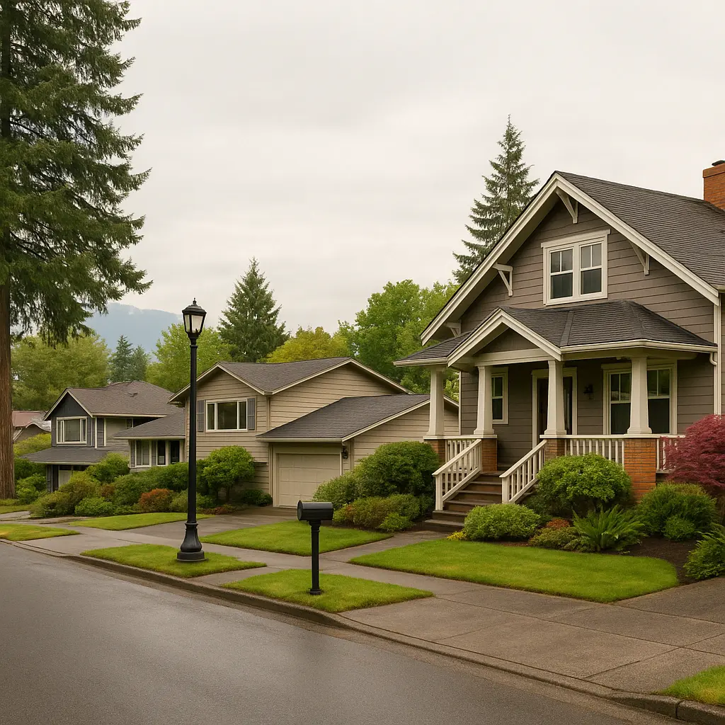 Edmonds neighborhood street with homes in Westgate and Perrinville areas