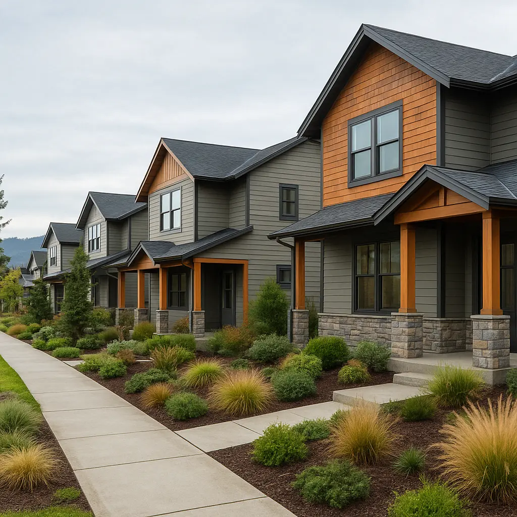 Issaquah Highlands residential community with modern homes