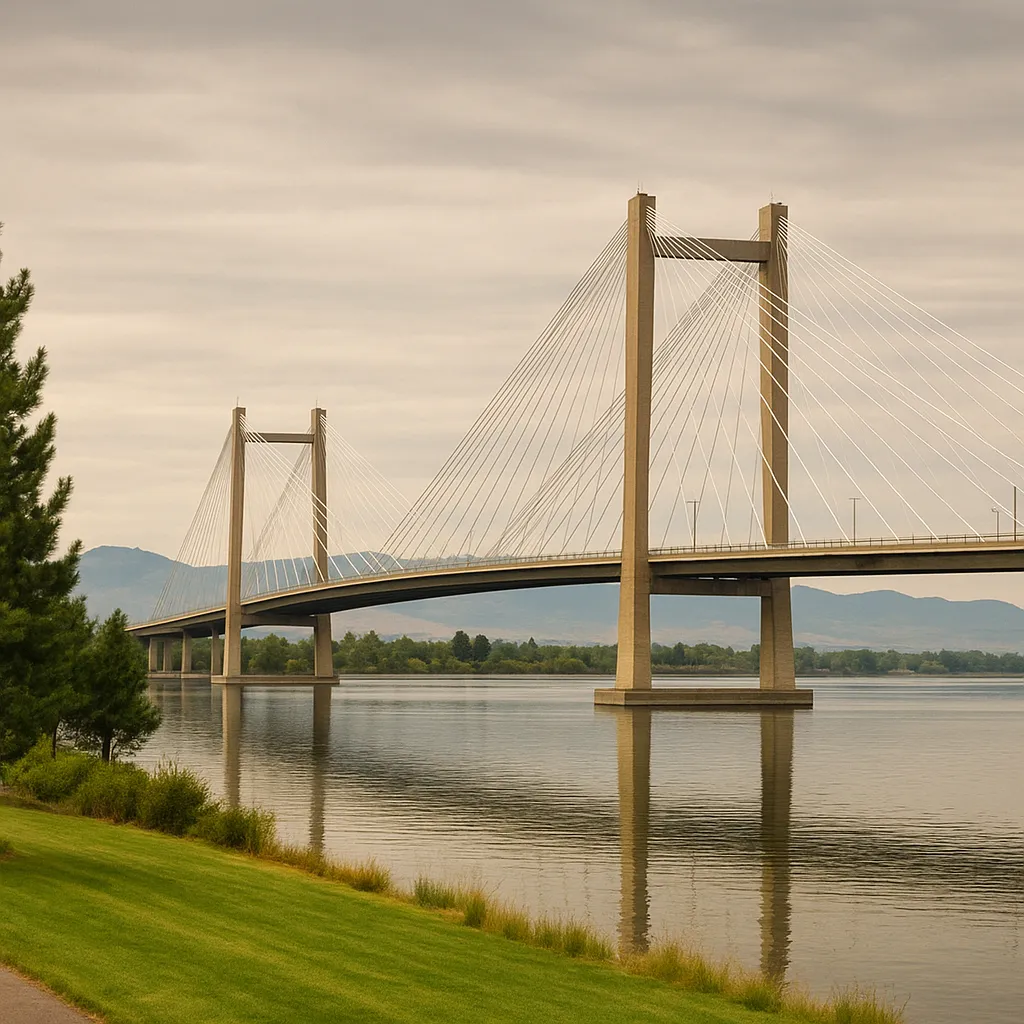 Cable Bridge over Columbia River in Kennewick
