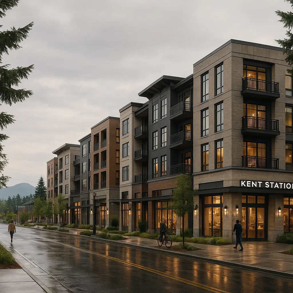 Kent Station area with downtown development