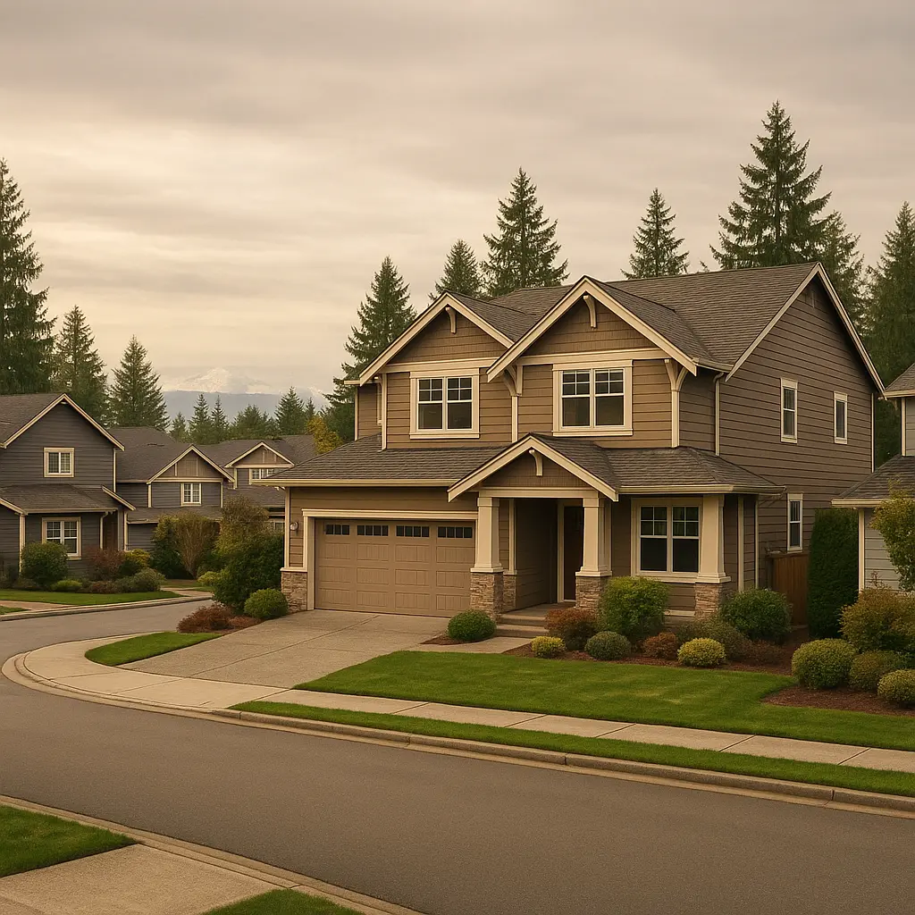 Marysville neighborhood with homes and trees