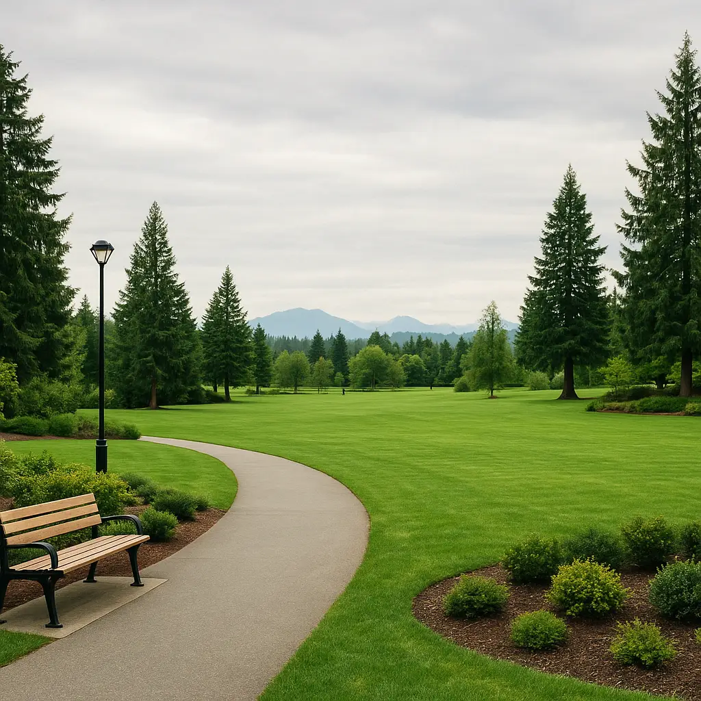 Sammamish Commons park area with walking paths and green spaces