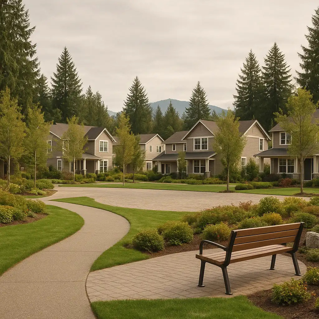 Sammamish Commons park area near inherited properties