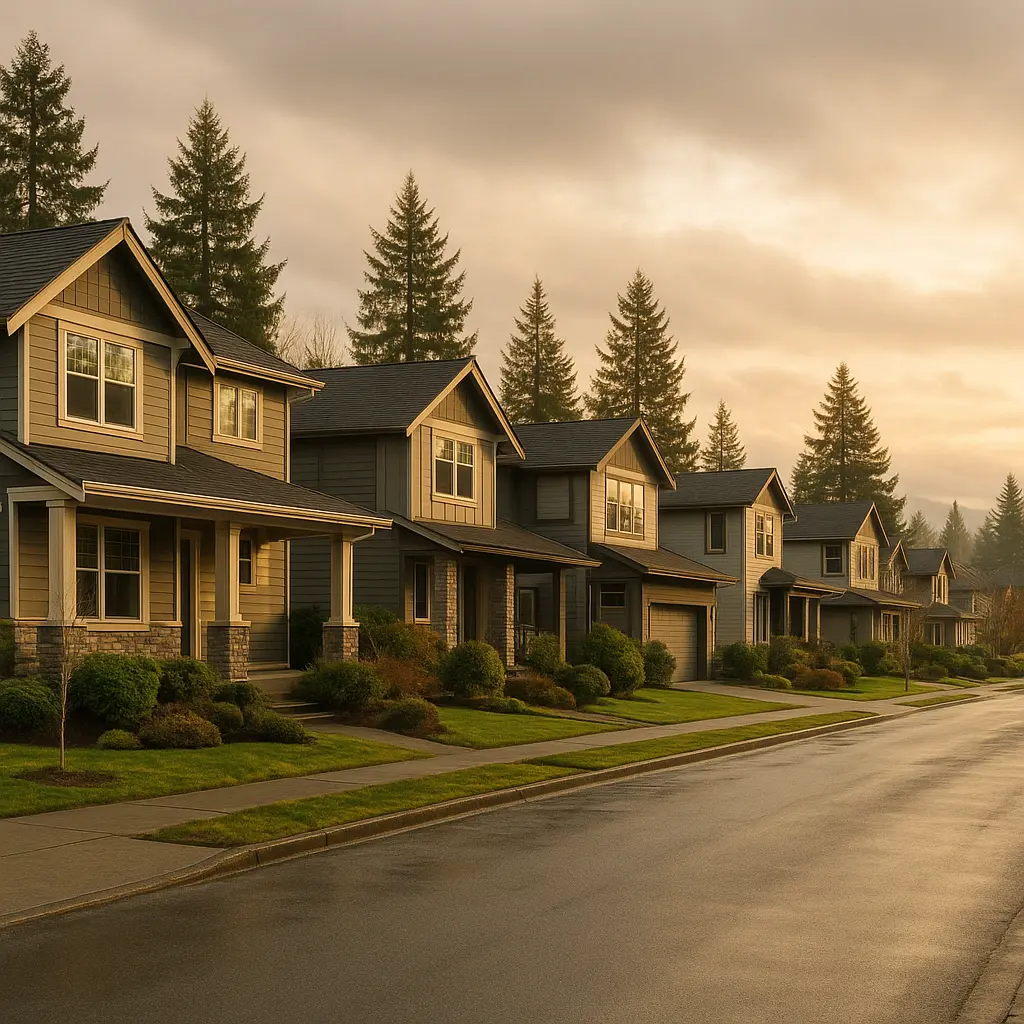 Kirkland neighborhood street in Juanita with rental homes