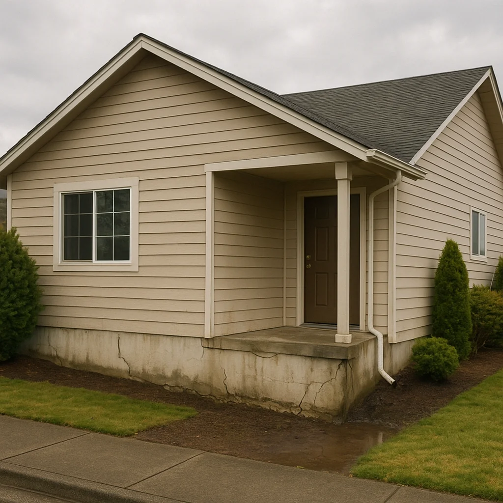 Marysville WA home with foundation cracks water damage needing repairs