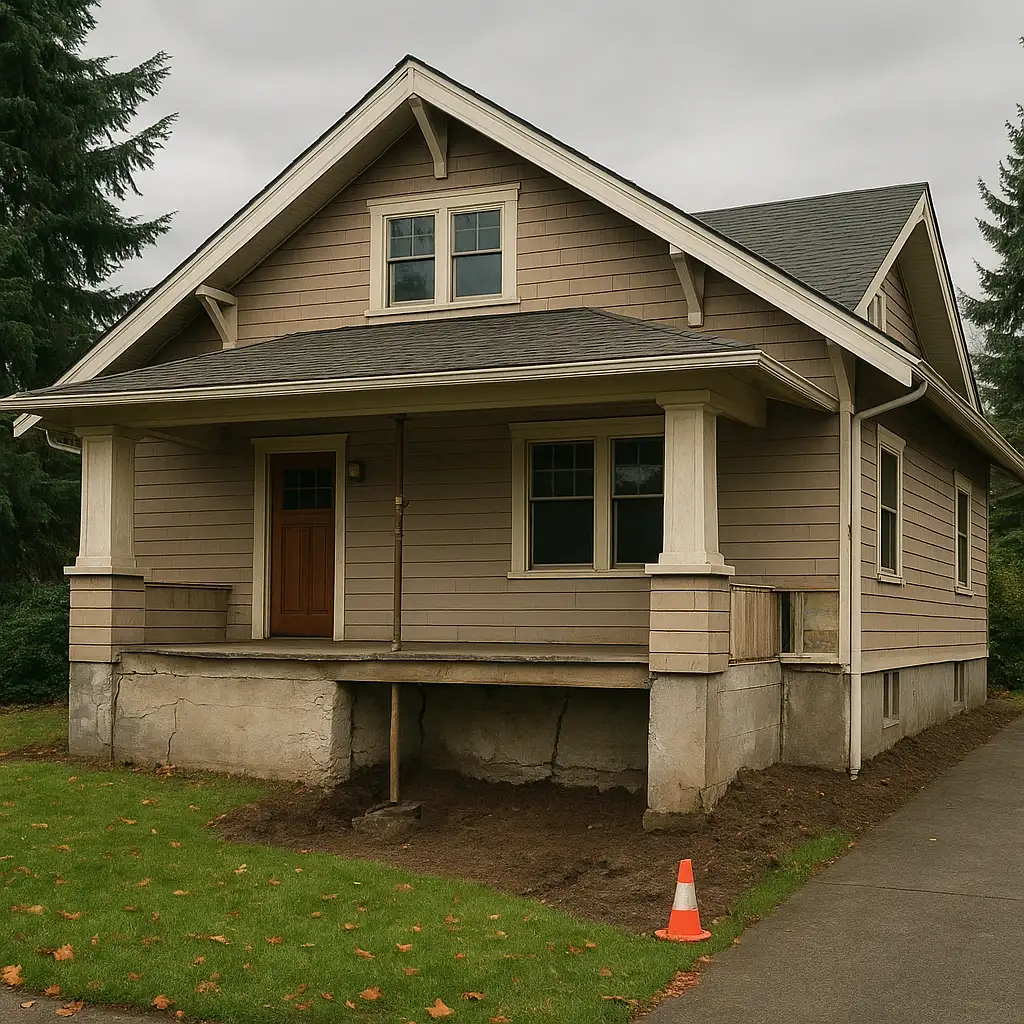 Redmond WA home with foundation and structural repairs needed