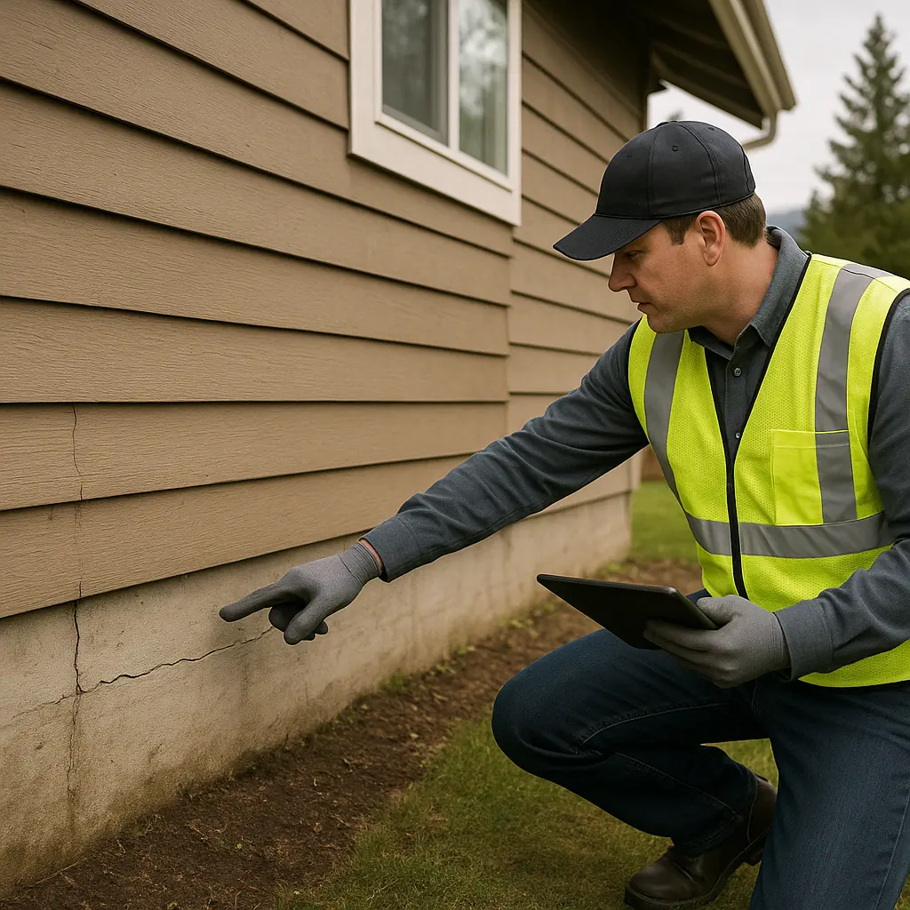 Renton WA home inspection showing foundation and structural damage